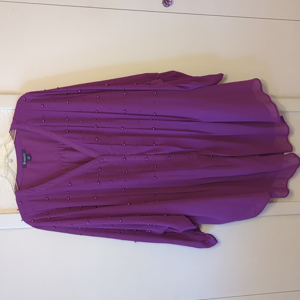 Roaman's Deep Purple Beaded Top